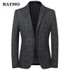 Batmo arrivo di alta qualità plaid di lana blazer casual da uomo abiti da uomo giacche giacche casual da uomo 9837 LJ201103