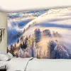 Snow Mountain Landscape Print Tapestry Forest Hippie Wall Rugs Bohemian Rugs Mandala Art Decor J220804
