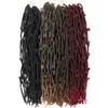 14" 18" 24 Polegadas Borboleta Locs Crochê Cabelo Envelhecido Faux Curly Tranças Bagunçado Trançado Preto Macio 220402