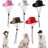 Hundkläder Pet Costume Apparel Accessories Dogs Cowboy Hatts With Justerable Elastic B0823