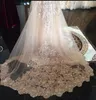 3M/10ft Real Image Bridal Veils Paillins Luxe Cathedral Veil Appliques Lace Edge Custom Made Long Wedding Veils Accessoires