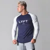 Camisetas para hombres de manga larga camiseta de secado rápido gimnasio fitness t shirt masculino corriendo deportes ejercicio entrenamiento entrenamiento entrenamiento tops tops