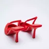 Designer-beige heeled sandaler grunda mun komfort skor för kvinnor stor storlek svart spets upp tjejer 2021 klart spetsig stilett hög stor s w2