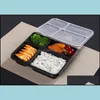Spedizione 4 scomparti Contenitori da asporto Scatole per imballaggio alimentare in PP di alta qualità Bento Box usa e getta per consegna drop El Sea Way 2021