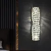 Kreatywny kryształ lampa ścienna światła luksusowy stal nierdzewna hotel hotel hotel lobby kawiarnia kawiarnia villa nowoczesne chromowanie oświetlenie