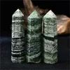 녹색 얼룩말 재 스퍼 포인트 치유 Reiki 크리스탈 타워 크리스탈 포인트 홈 장식 손으로 만든 석영 홈 장식 컬렉션 선물