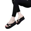 Zapatillas de tacones altos Zapatos de verano para mujeres 2022 Casual Cómodo Simple Color Sólido Sandalias Plataforma Flip Flops Y220421