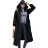 Women's Trench Coats Fashion Windbreaker Women Clothing 2022 Spring Autumn Long Korean Hooded Outerwear Tops N1117Women's