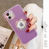 Camera Lens Diamond Crystal Bling Bling Leather Cuir Soft Téléphone Soft Phone pour iPhone 13 12 11 Pro Max xs XR 7 8 Plus SE Couverture de luxe Jield Designer Fashion Girls Cover Cover