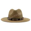 Chapeaux de soleil en paille pour femmes et hommes, à grand bord, corde coupe-vent de 7cm, Cowboy occidental décontracté, chapeaux de Protection Panama