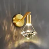 Wall Lamp Diamond Sconce Copper Light Luxury Indoor Minimalist TV Background Bedroom Bedside 5W Warm 90-260VWall