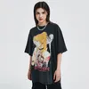 Men039s Tshirts Gothic Streetwear Hip Hop Surdimension T-shirt Anime Girl imprimé Tops japonais 2022 Harajuku Vintage Washed Shor5402588