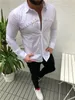 4 Colors Men's Casual Shirts Long Sleeve Rivet Stitching Fashion Tops Mens Outdoor Clothes Shiny Shirt