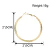 Hoop Huggie Trendy Big Circle Gold Color -oorbellen voor vrouwen Simple Elegant Round Round Fashion Women's Ear Creoles Sieraden Accesoriehoop