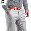 Pantalones de lino de verano para hombre de talla grande, pantalones casuales de algodón, pantalones transpirables de alta calidad para hombre 201128