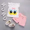 Zomer schattige cartoon 2 stks kinderen babymeisjes bloemen t -shirt top shorts broek set kleding kleding sets 220620