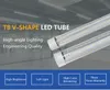 8ft 65W T8 통합 LED 튜브 조명 더블 행 G13 FA8 V 모양 25pack 2835 램프 비드 270도