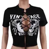 Sexy Kurzarm T-shirt Für Frauen Neue Sommer Solide Tops Mode frauen Bandage Gedruckt T