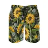 Pantaloncini da uomo Sunflower Art Board Girasoli Blooming Beach Coulisse Cute Customs Costume da bagno Big Size 3XLMen's