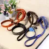 Dog Collars & Leashes High-grade Leather Hand-knit Leash Collar Elastic Contraction Round 1.2M Comfortable Handle For Medium Large DogDog