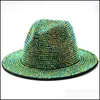 Stingy Brim Hats Caps Hats Scarves Gloves Fashion Accessories Winter Fedoras Diamond Felt Fedora Hat Bling Rhinestone Panama Dze