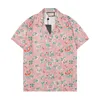 Fashion Hawaiian Floral Impress Beach T Shirt Taller Men's Silk Bowling Camiseta informal Summer Sweet Short Formal Asian Size M-3xl
