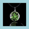 Pendant Necklaces Fashion Flower Glass Ball Women Necklace Rope Chain Zinc Alloy Dried Flowers Chokers Baby Dhg21