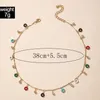 Collana girocollo Chian colorata bohémien per collare regolabile per gioielli con nappa in pietra di cristallo lucido da donna