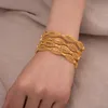 Bangle 1st/parti kan öppna Dubai Gold Color Bangles Mother Jewellery Etiopiska armband Kvinnor Arabiska afrikanska bröllopsmycken Party Gifts Raym22