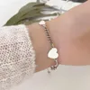 Moda Retro Amor Coração Tailandês Corrente de Bracelete de Cor de Prata Tailândia