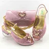 Dress Shoes Pink Color Ladies and Bags for Nigeria Party to 2022 Italian Design Matching Women Bag Set 220722