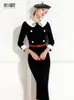 Casual jurken lichtgewicht en luxueuze jurk met hoogwaardige retro-stijl korte mouw 2022 lente herfst hepburn kleine zwarte rokcasual