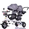 Carrinhos de bebê dupla carrinho de bebê gêmeo rotativle triciclo crianças assento transporte crianças empurrar trike travel bream