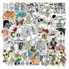 50 stks/partij Grappige cartoon Skelet Stickers Witte Schedel Sticker Bone Graffiti Kids Speelgoed Skateboard auto Motorfiets Fiets Sticker Decals Groothandel