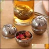 Av 200 st rostfritt stål äggformade te bollar Teakettles Infuser Siling Locking Spice Ball 4cm Lin3230 Drop Delivery 2021 Kaffeverktyg