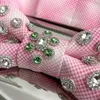 TWOTWINSTYLE Plaid Patchwork Bowknot Gilet per le donne Slash Neck Senza maniche Diamanti Hit Color Camis Donna Summer Style 220325