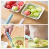 Eiswerkzeuge Küchenzubehör mit Zweiköpfchen aus Edelstahl Schnitzmesser Frucht Wassermelonen Eisballer Schaufel Stapel Löffel Home Gadgets
