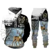 Erkekler Trailtits Deer 3D Baskılı Hoodie Pantolon Elişeli Erkek/Kadın Harajuku Sıradan Sleechirt kazak Erkekler Trailtsuit Set Moda Erkekler Clothi