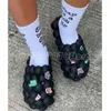 High Quality Bubble Ball Slippers Girl Rhinestone Pendant Designer Slides Ladies Creative Flat Slippers Adult Sandals Beach Shoe G220518