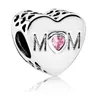 Andy Jewel Mothers Day 925 Sterling Silver Beads Mother Heart 매력에 맞는 유럽 판도라 스타일 보석 팔찌 목걸이 79188232y