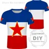 Drapeau yougoslave T-shirt décontracté gratuit personnalisé unisexe noir T-shirt impression république fédérale socialiste yougoslave vêtements 220609