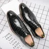 Oxford Shoes Men Shoes PU Solid Color Lace Casual Fashion Round Head Classic Trend Brock Hollow Carving Simple Wild British Style HM405