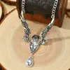 Europe and the United States new vintage owl pendant exaggerated micro - inset zircon collar collar jewelry whole2278