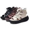 Buty Sandały oryginalne kareyymade-Women Wedge Summer Leatt Hintage Platform