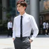 Men's Dress Shirts Mens Business Formal Shirt White Blue Black Long Sleeve For Wear Office Salesmen BlouseMen's Vere22