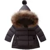 New Winter Girls Coat Fur Winter Thick Warm Hooded Children Outerwear Girls Coat Cotton Dot Girls Clothes Childrens Clothing J220718