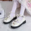 Dress Shoes Summer Kawaii Women Lolita Japanese Style Jk Mary Janes Lovely Pu Bowknot Lace Zapatillas Mujer Buckle Girls 220516