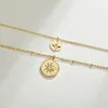 Pendant Necklaces Battida Varani 2022 Stainless Steel Classic Star Studded Diamond Double And Necklace Casual StylePendant Godl22