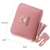 Wallets Short Women Mini Cute Coin Pocket Card Holder Name Engraved Female Purse Fashion Kpop Small Wallet For GirlsWallets