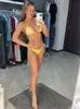 Niebieski drukowany projektant bikini set podkładki push up kostium kąpielowy Kobiety stroje kąpielowe luksusowe odzież plażowa seksowna bikwizyjna marka Kąpiel Kąciki xl żeńska maillot de bain femme D4H7